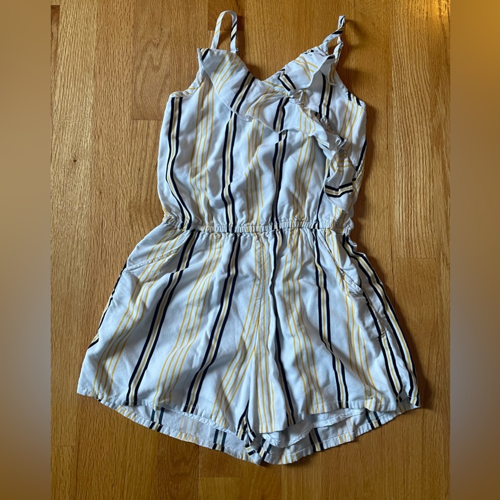 Abercrombie Kids Girl's Wrap Front Multi-Stripe Romper size 11-12